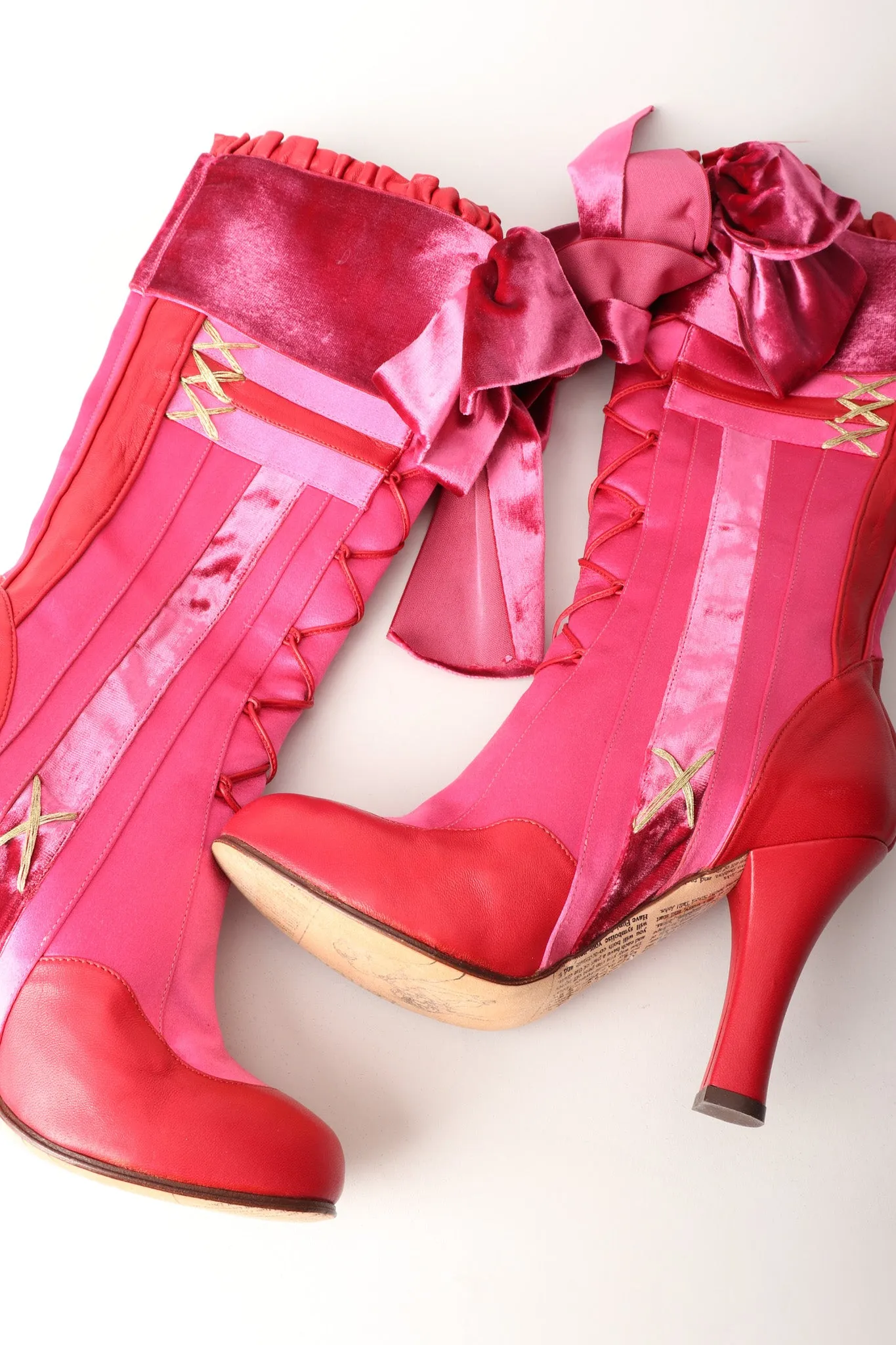 Satin Lolita Bow Boots