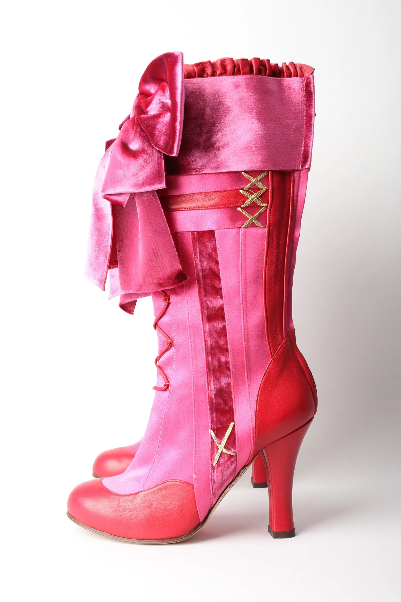 Satin Lolita Bow Boots