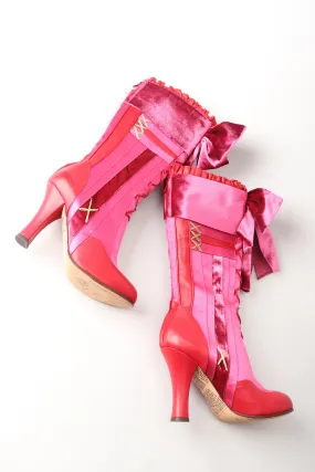 Satin Lolita Bow Boots