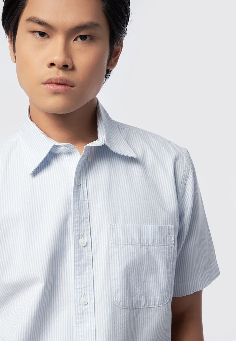 Short Sleeve Striped Oxford Shirt