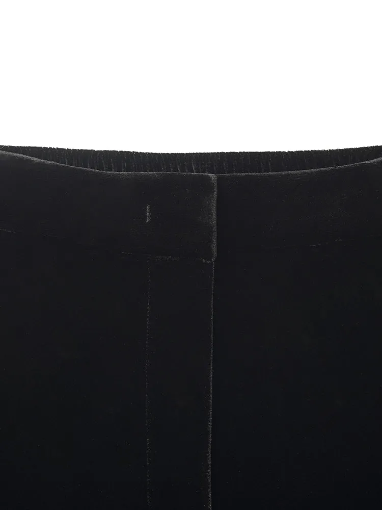 Silk Blend Straight Women Velvet Pants