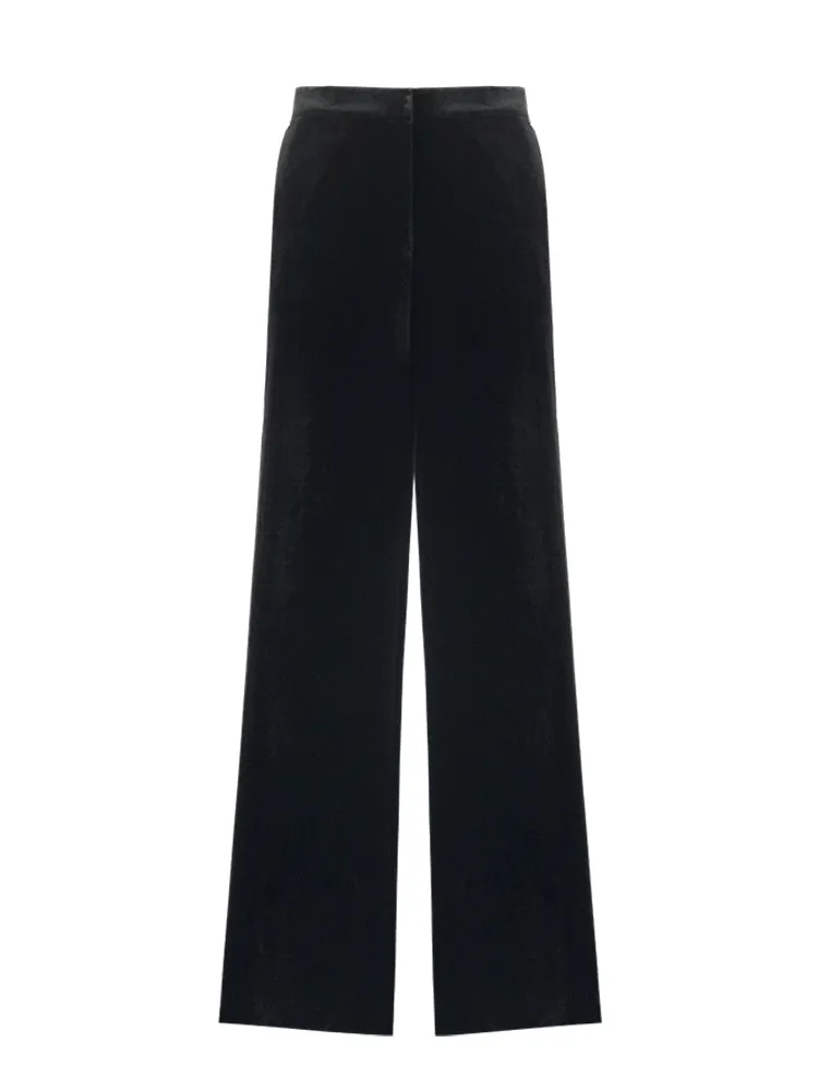 Silk Blend Straight Women Velvet Pants