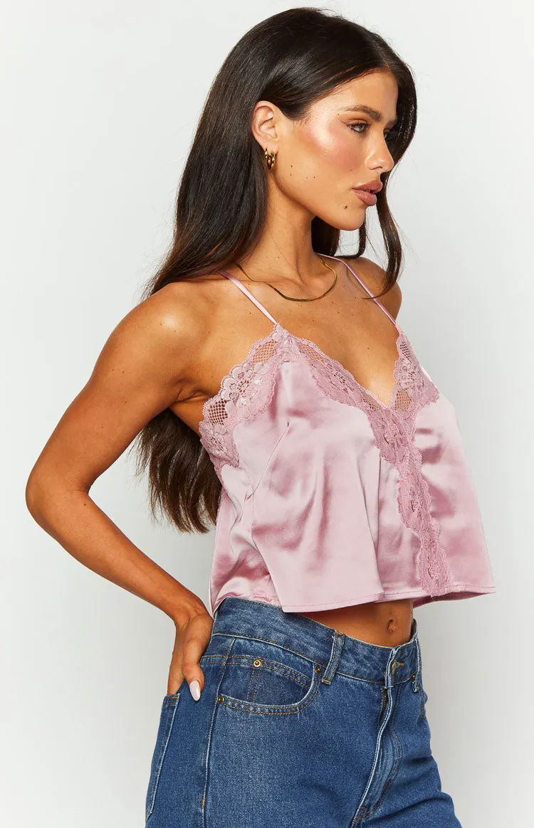 Tammy Pink Lace Cami Top