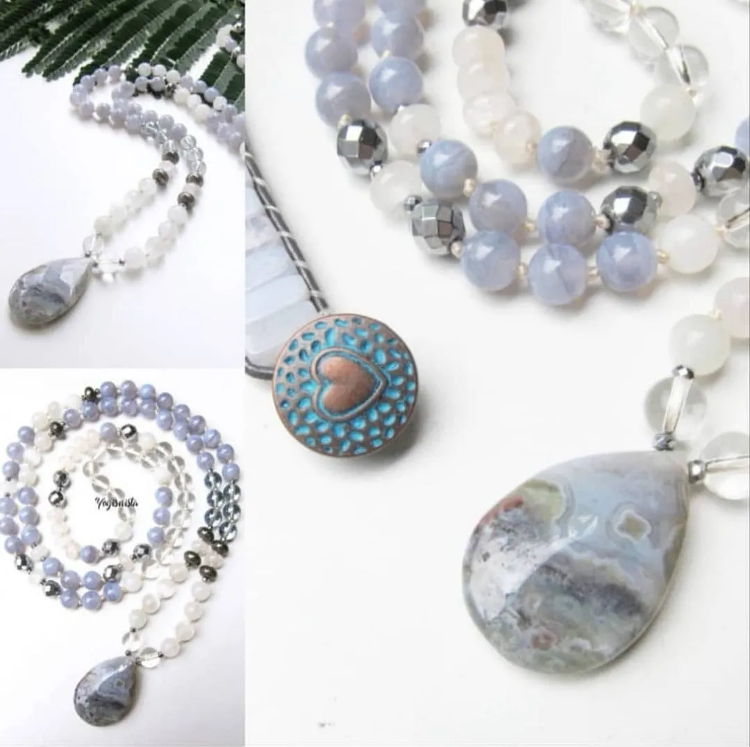 The Tranquil Mala Pendant Necklace in 108 Beads