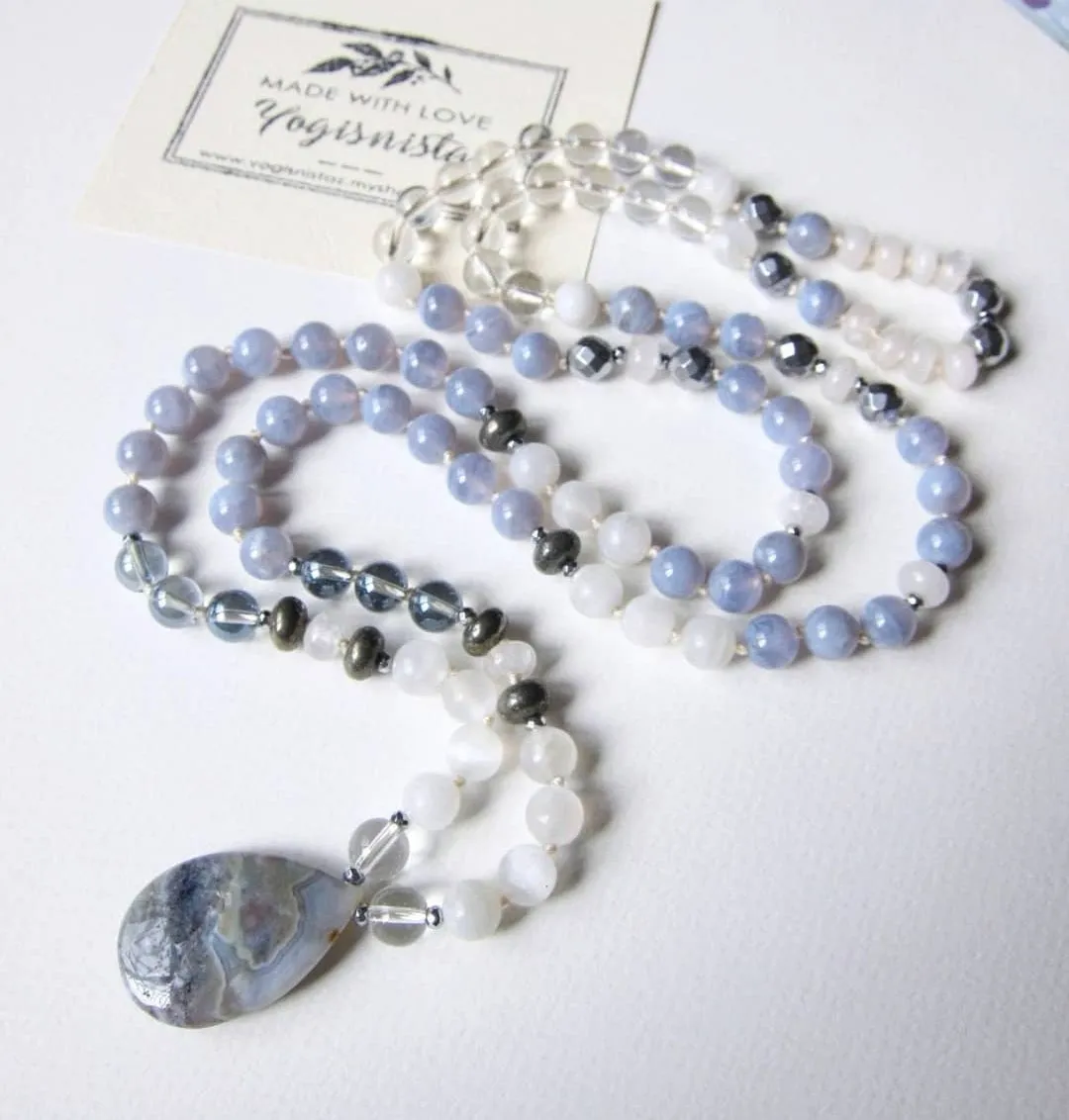 The Tranquil Mala Pendant Necklace in 108 Beads