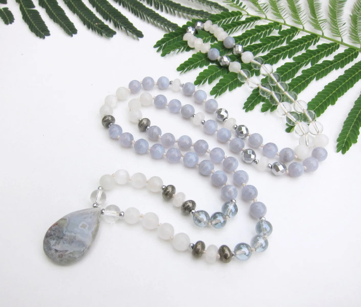 The Tranquil Mala Pendant Necklace in 108 Beads