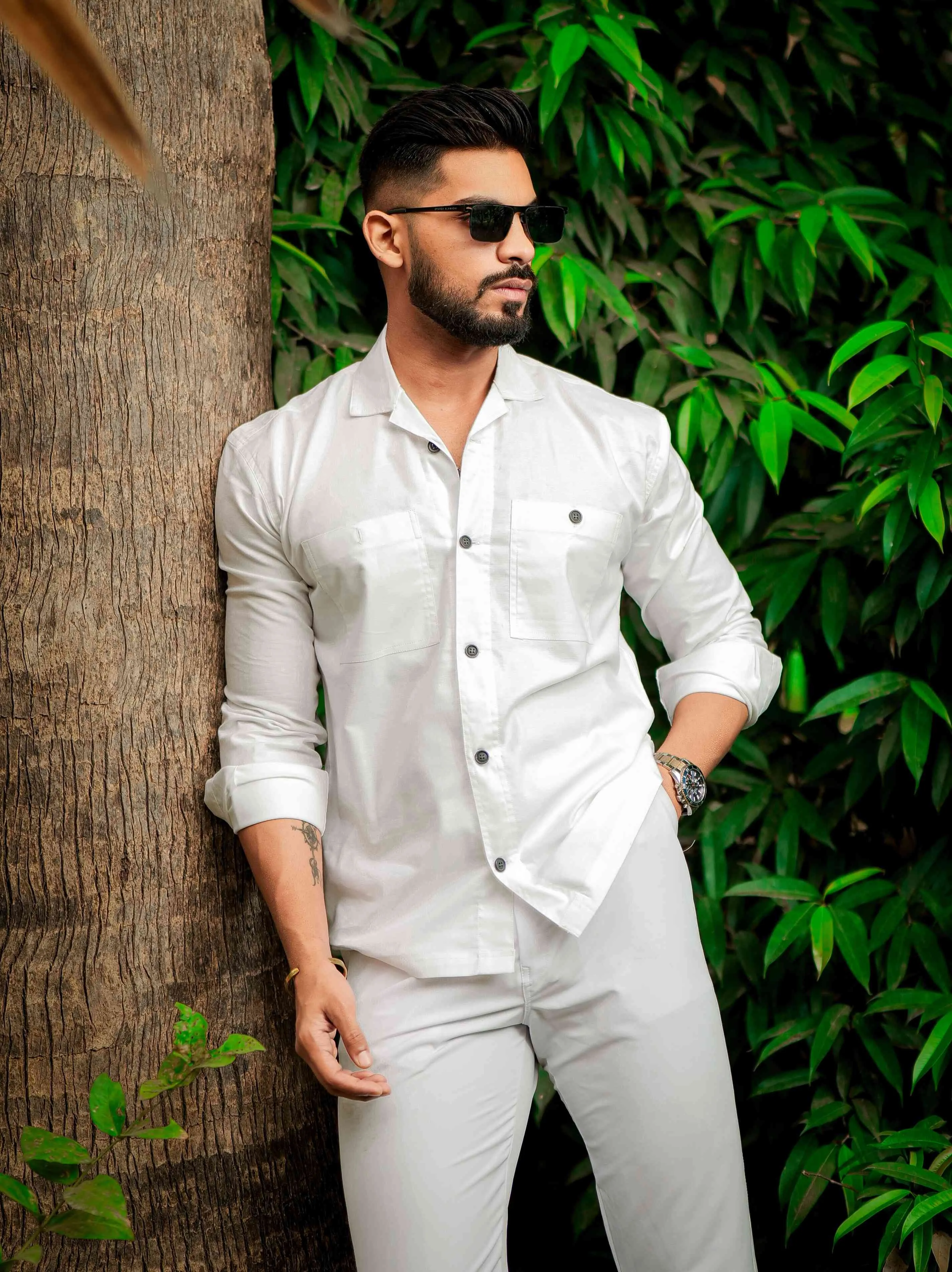 White Oxford Cotton Over Shirt