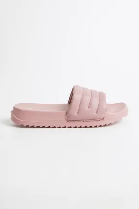 Women's PU Leather Textured Band Slides