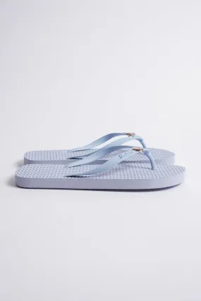 Women's Textured Flip Flops with Metallic Flip Flop Pin